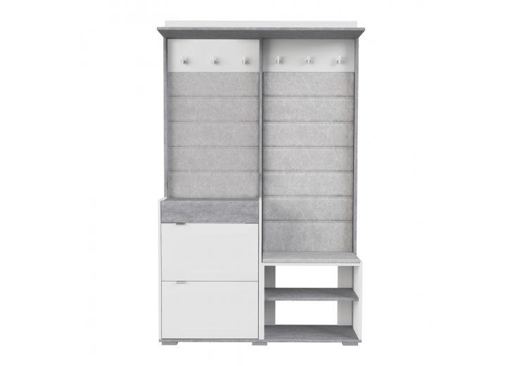  Прихожая Акцент №3 (набор модулей №1,№1.2,№1.3,ФУР.) (белое сияние/цемент светлый)					